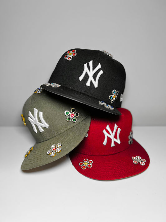 Ny Rhinestone Adjustable Snapback