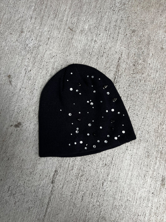 Spikes & Rhinestones Cuffless Beanie